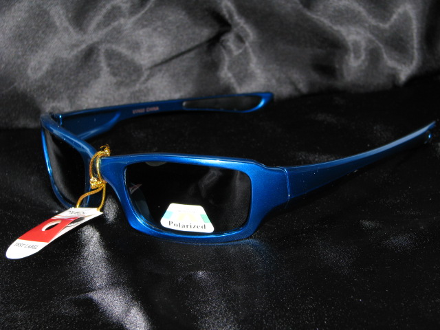 Blue Polarized Sunglasses with Black Lenses