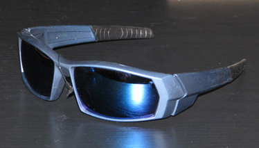 Industrial blue frames with mirror blue lenses